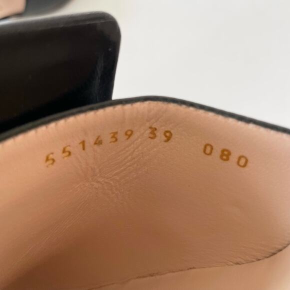 GUCCI Black leather Madelyn Crystal G Mules Block heel  EU 39 - Picture 11 of 13